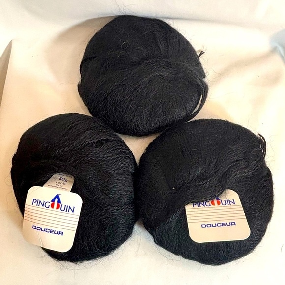 Pingouin Other - Pingouin Douceur Black Yarn Set NEW Two with Label One Without 50 Grams Each